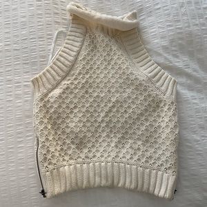 Sam Edelman crochet Ivory Tank Top with Zip Detail